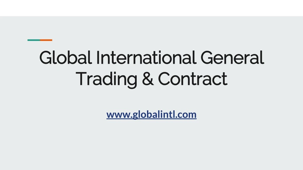 global international general trading contract