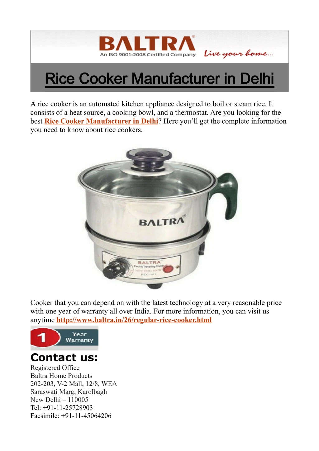 rice cooker manufacturer in delhi rice cooker