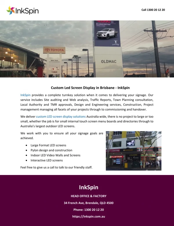 Custom Led Screen Display in Brisbane – InkSpin