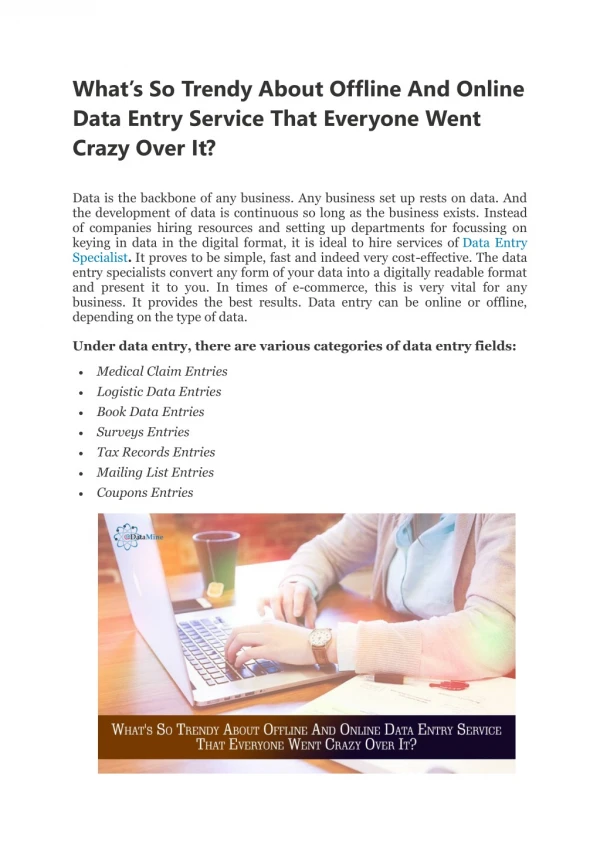 What’s So Trendy About Online Data Entry Services That Everyone Went Crazy Over It?