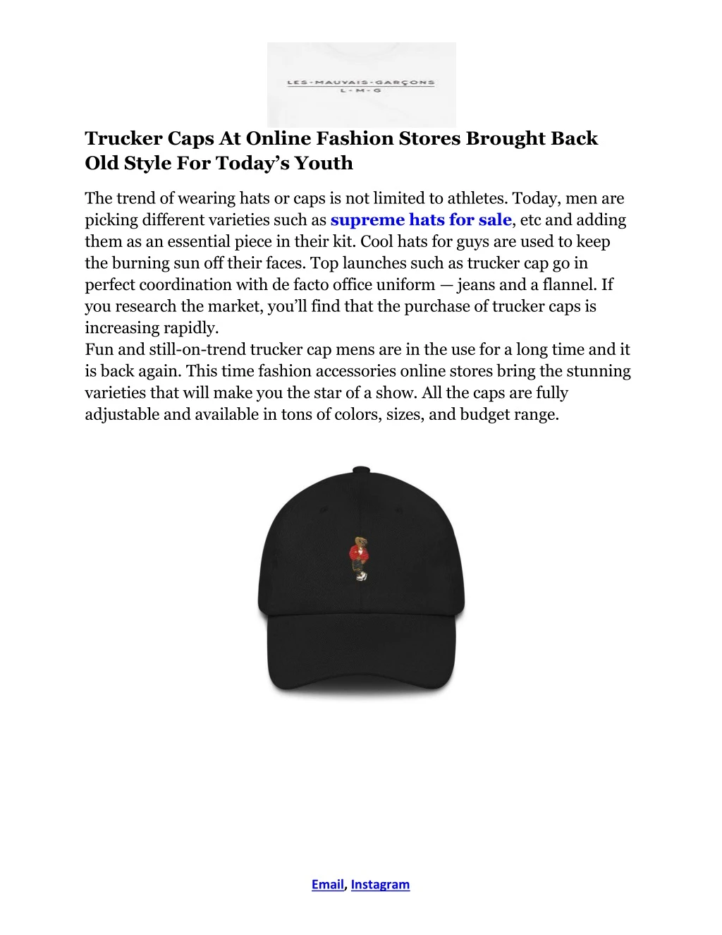 trucker caps at online fashion stores brought