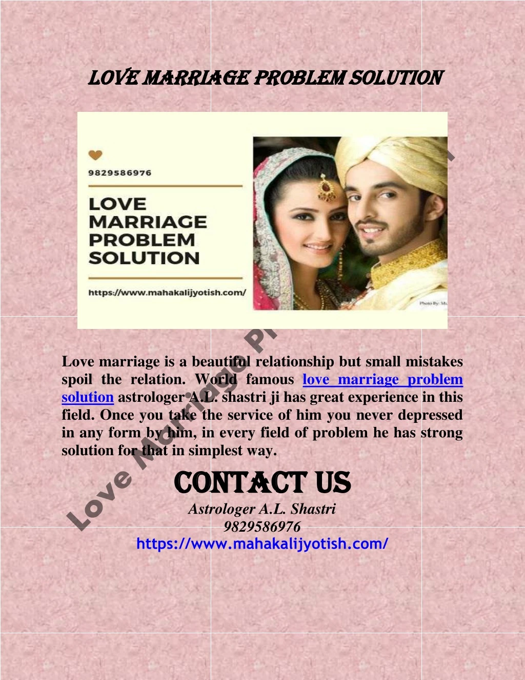 love marriage problem solutio love marriage