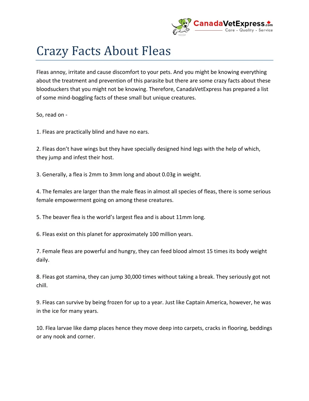 crazy facts about fleas