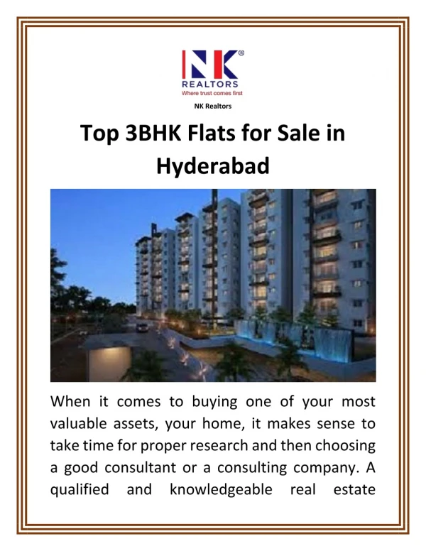 Top 3BHK Flats for Sale in Hyderabad