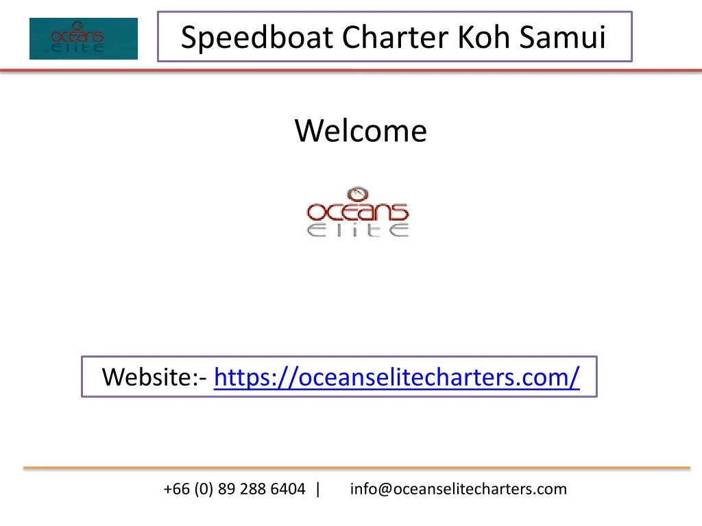 speedboat charter koh samui