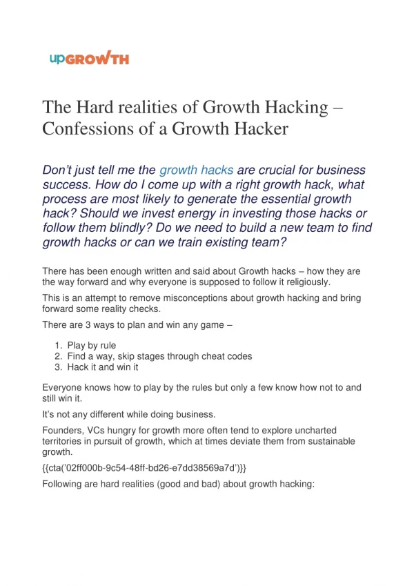 The Hard realities of Growth Hacking – Confessions of a Growth Hacker