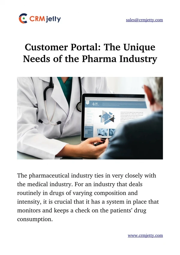 Customer Portal: The Unique Needs of the Pharma Industry