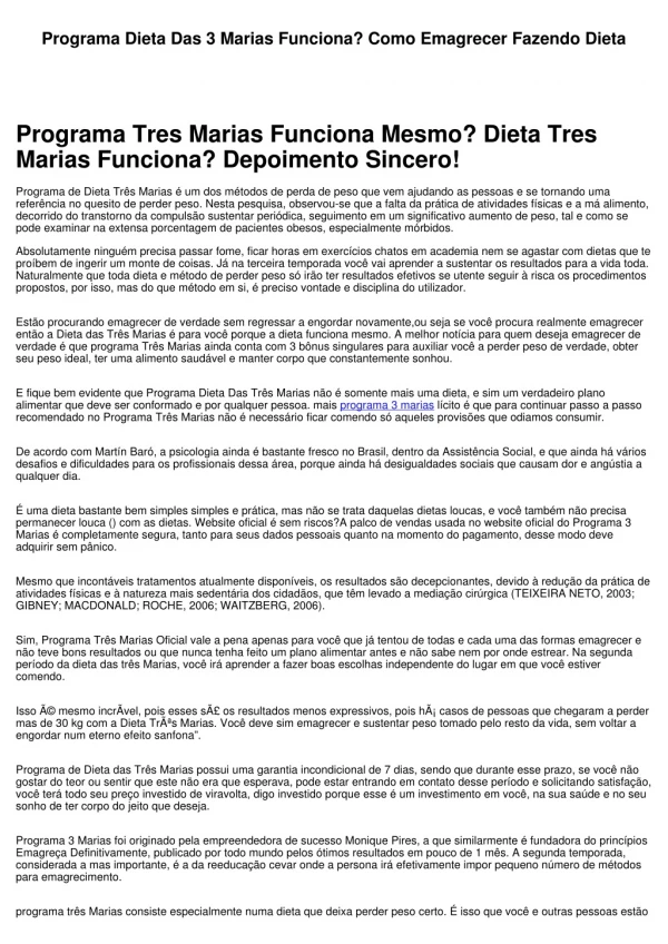 Programa Três Marias Funciona? Baixe formato portátil de documento Cá Download Aqui