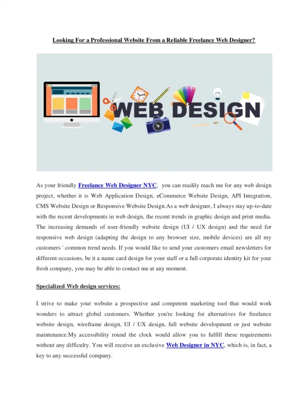 Freelance Web Designer NYC