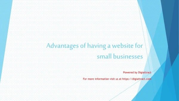 Advantage of having a website for small businesses