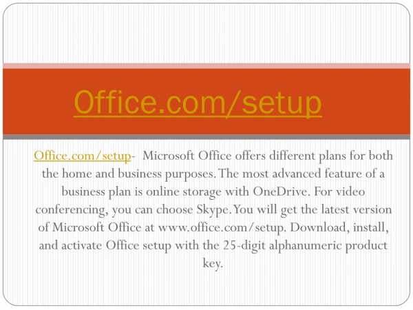 OFFICE.COM/SETUP - INSTALL OFFICE SETUP