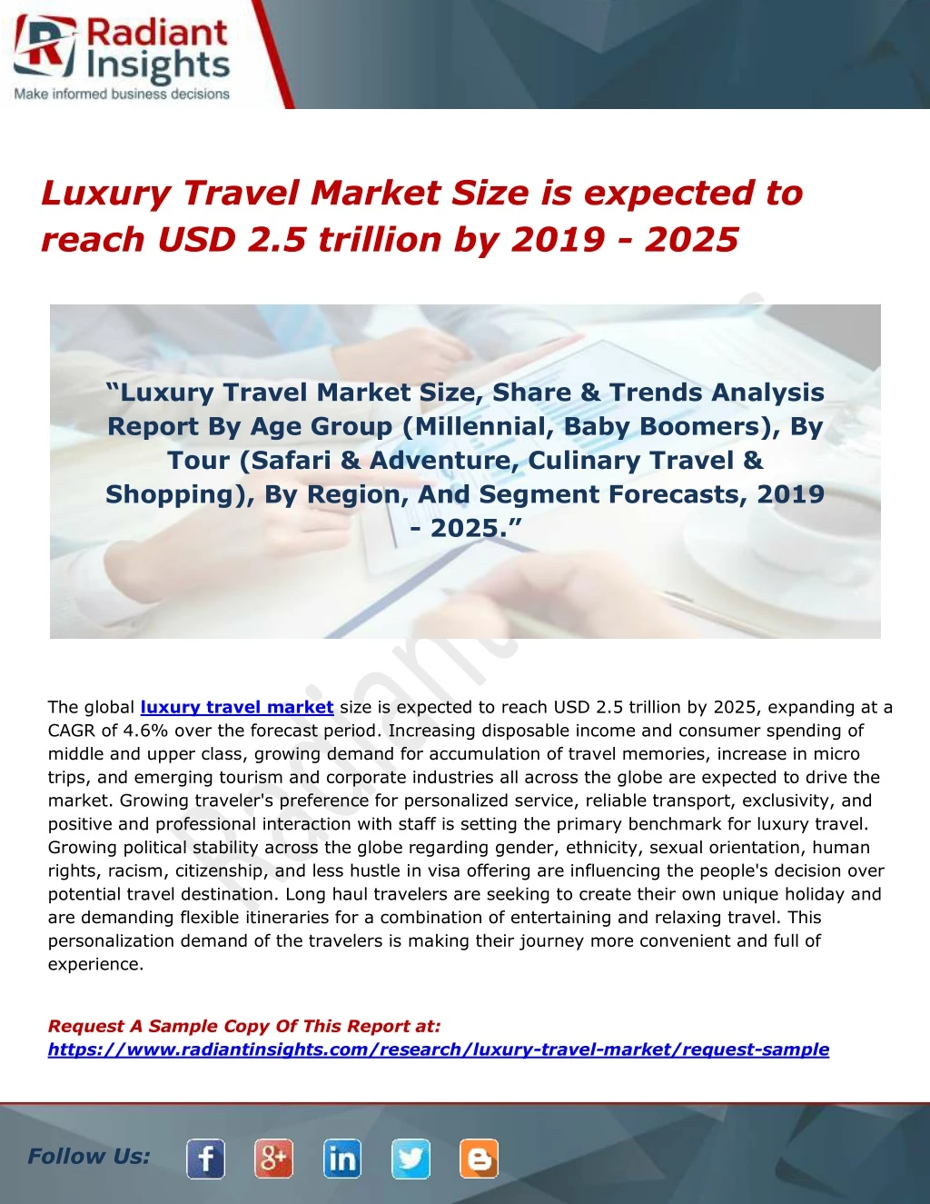 luxury travel market size is expected to reach