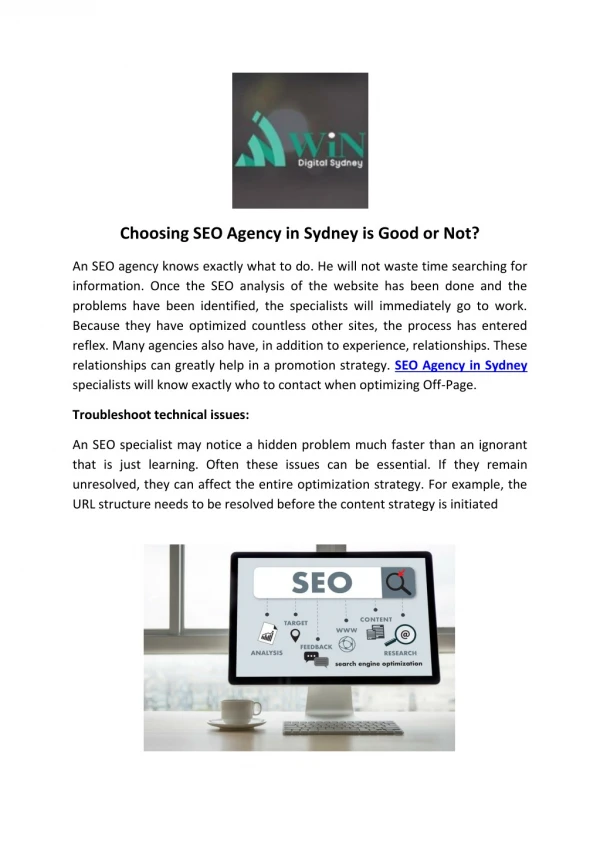 Choosing SEO Agency in Sydney is Good or Not?