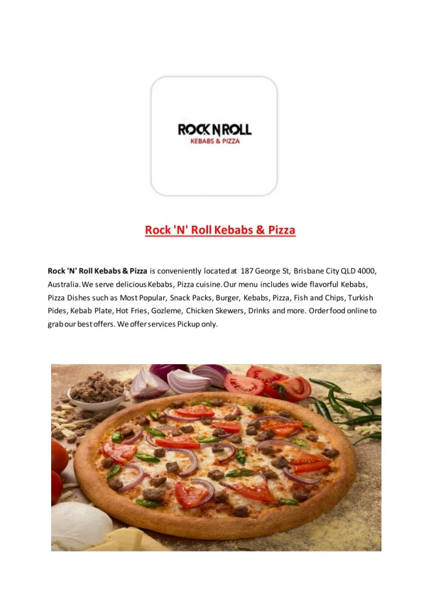 Rock 'N' Roll Kebabs & Pizza-Brisbane - Order Food Online