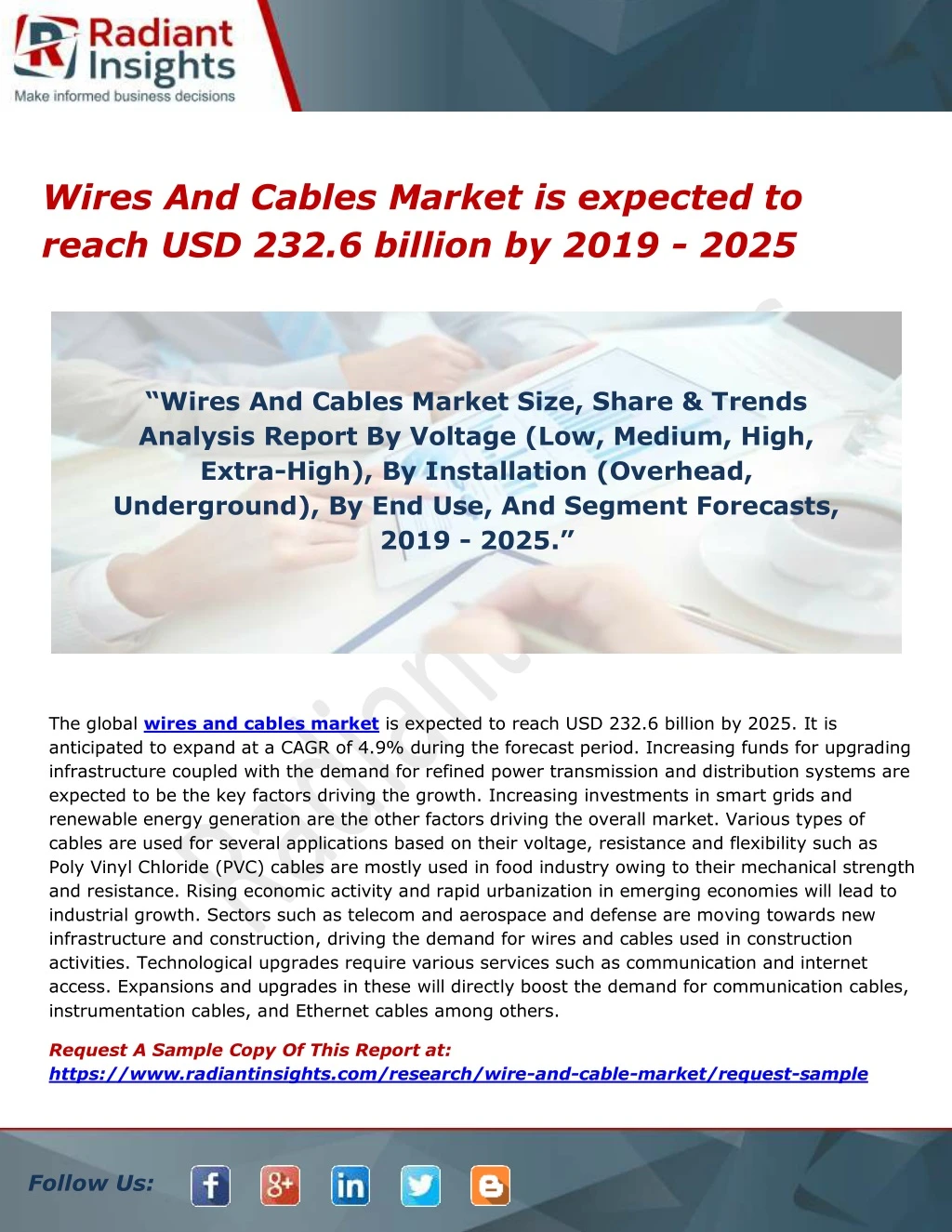 wires and cables market is expected to reach
