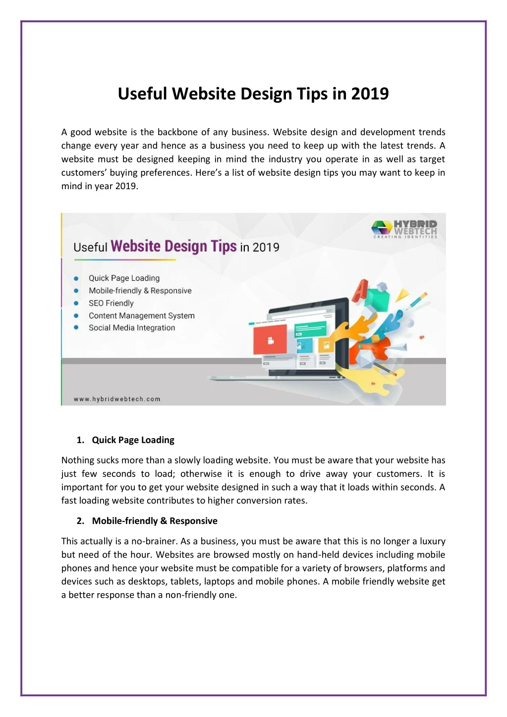 useful website design tips in 2019
