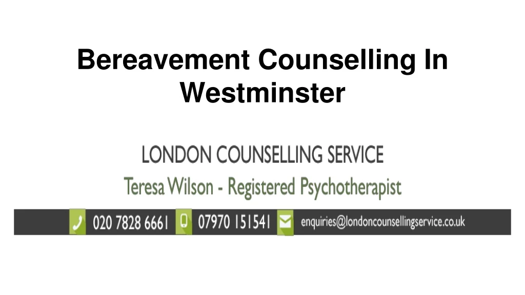 bereavement counselling in westminster