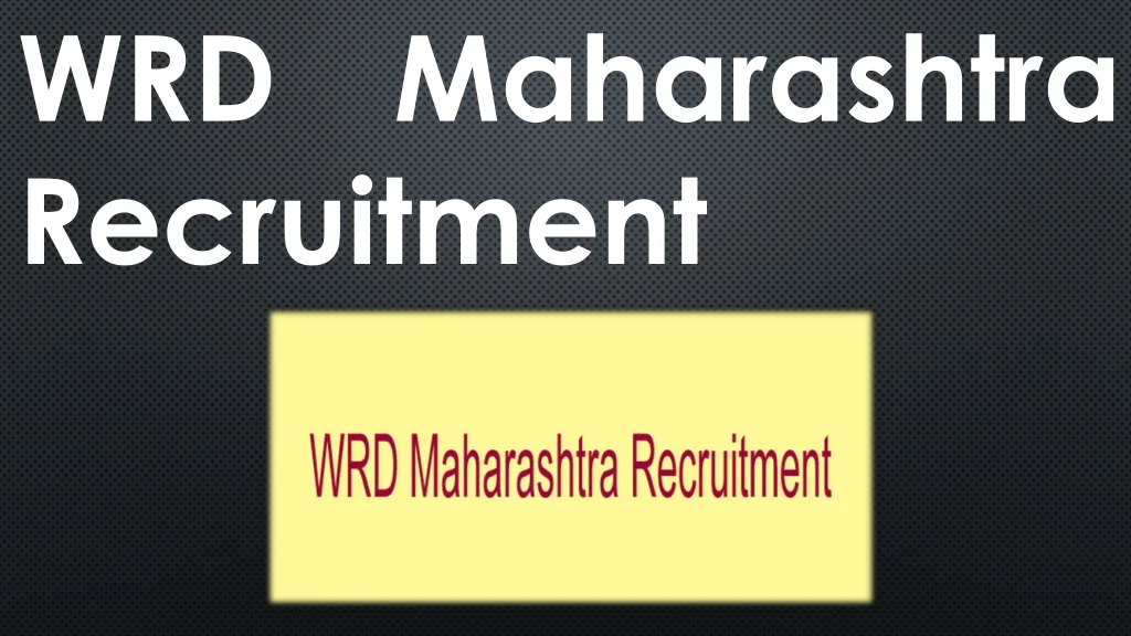 wrd maharashtra recruitment