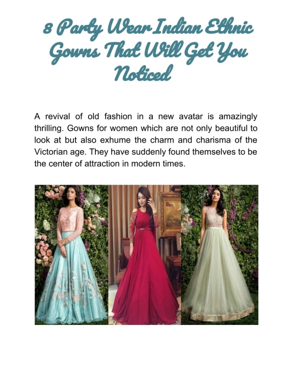 Indian Party Wear Gowns Online