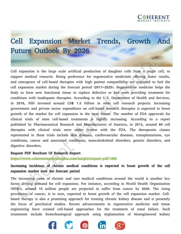 Cell Expansion Market Trends, Growth And Future Outlook By 2026