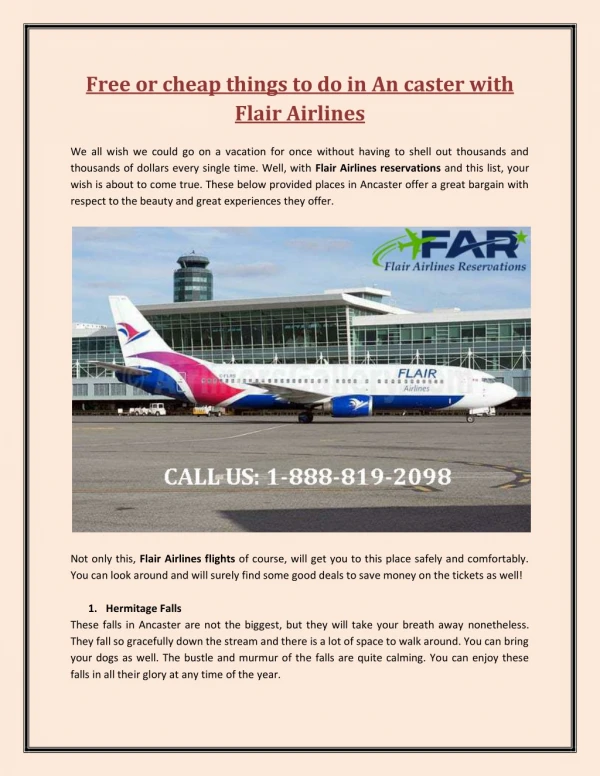 Free or Cheap Things to do in An caster with Flair Airlines