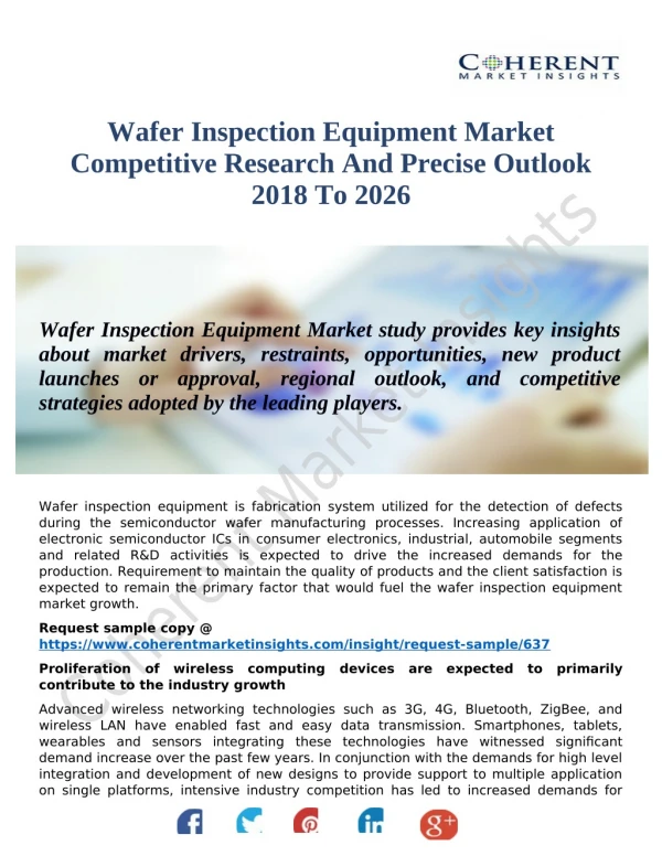Wafer Inspection Equipment Market Intelligence Report Offers Growth Prospects 2018-2026