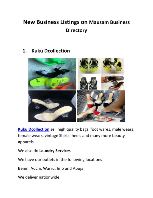 New Business Listings on Mausam Business Directory
