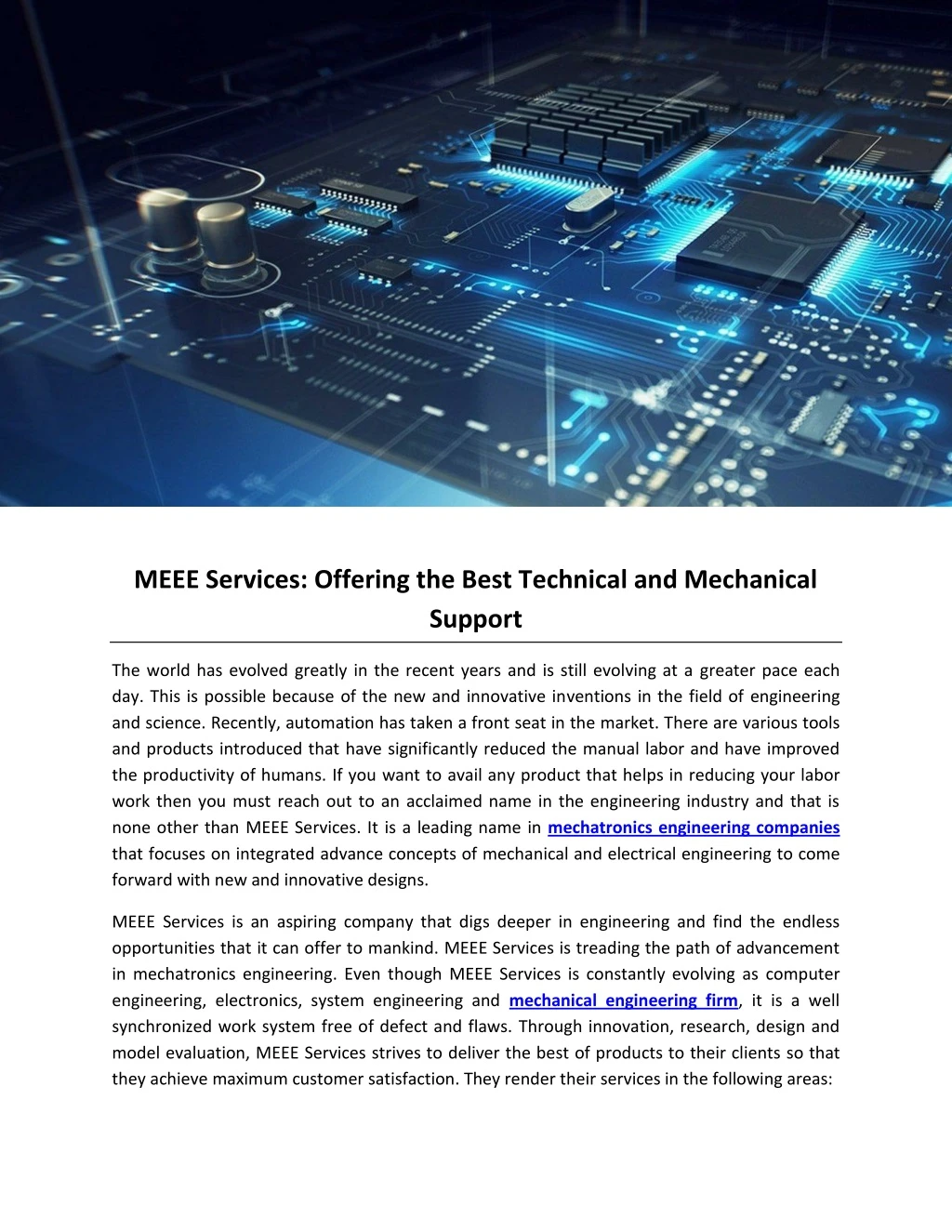 meee services offering the best technical