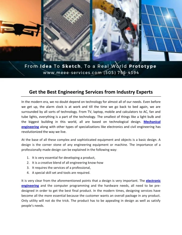 Get the Best Engineering Services from Industry Experts