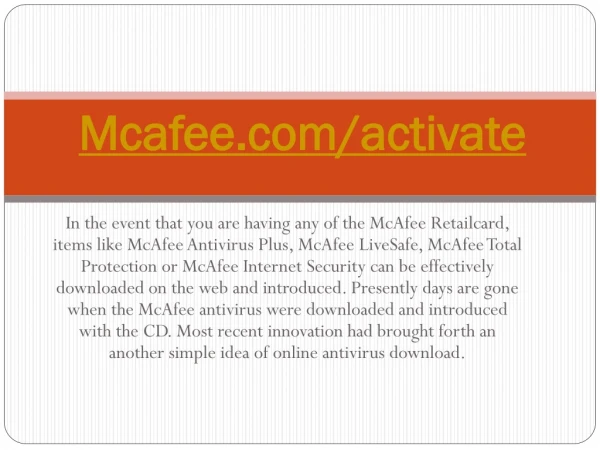 McAfee.com/Activate - Enter your 25-digit activation