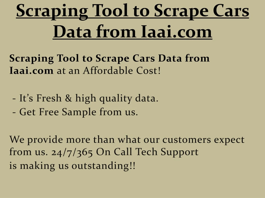scraping tool to scrape cars data from iaai com
