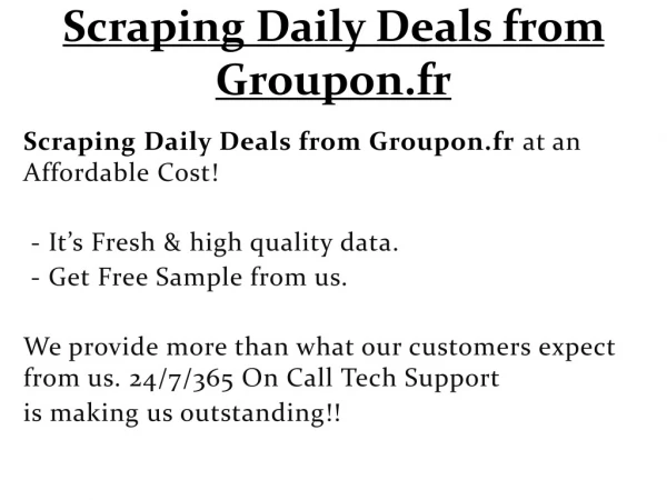 Scraping Daily Deals from Groupon.fr