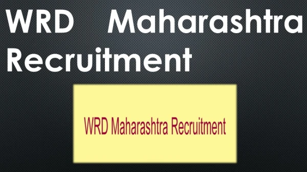 WRD Maharashtra Recruitment 2019 - Apply Onilne For 500 JE Vacancies