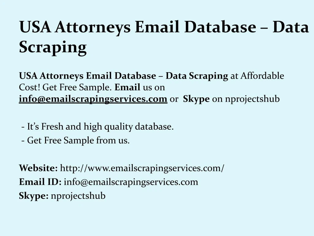 usa attorneys email database data scraping