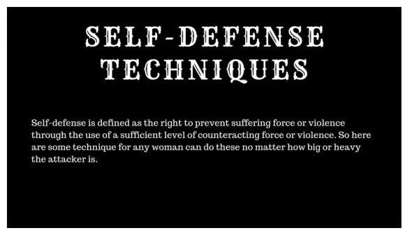 Techniques For Self Defense - Stronghold MMA