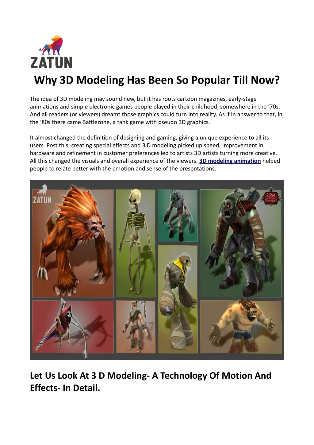 why 3d modeling has been so popular till now