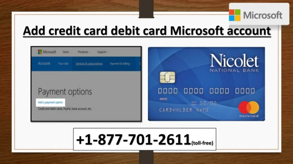 Add credit card debit card Microsoft account