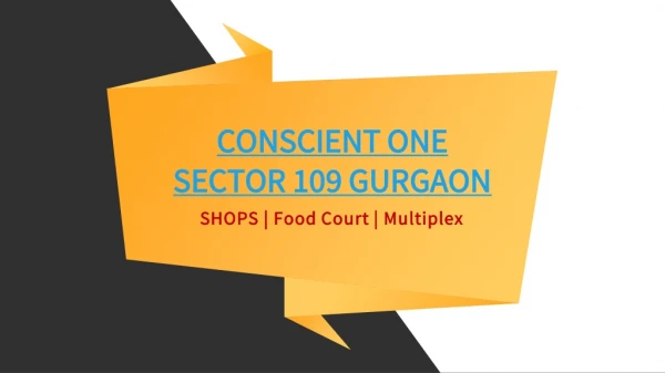 Conscient One 109 Gurgaon,Dwarka Expressway