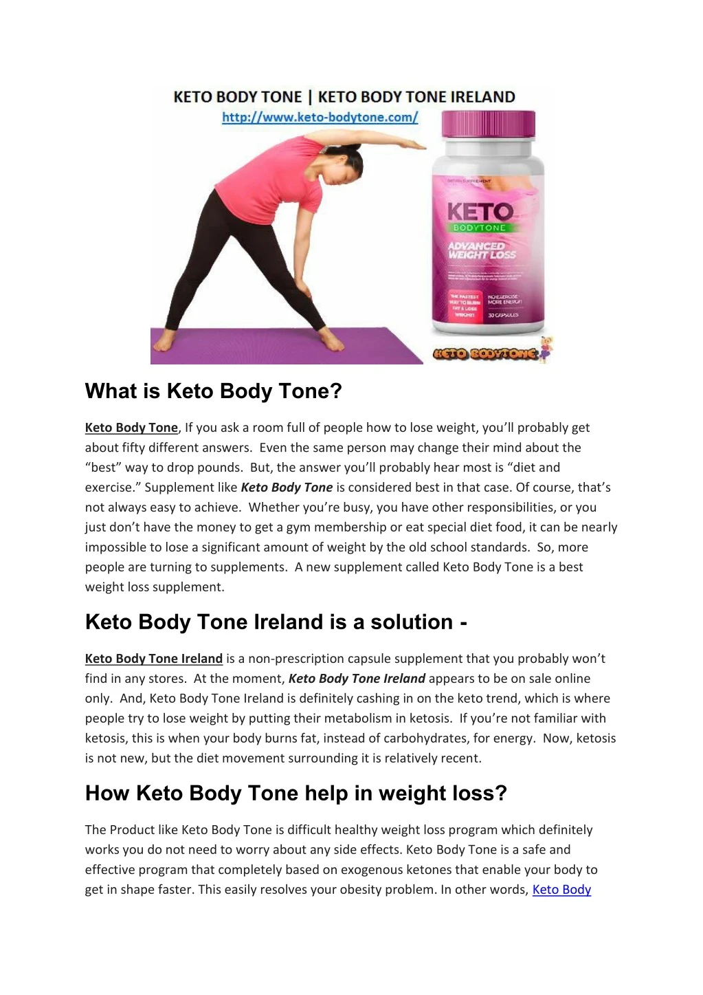 what is keto body tone