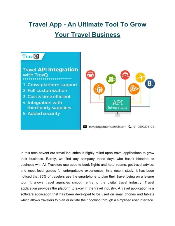 Travel App - An Ultimate Tool To Grow Your Travel Business