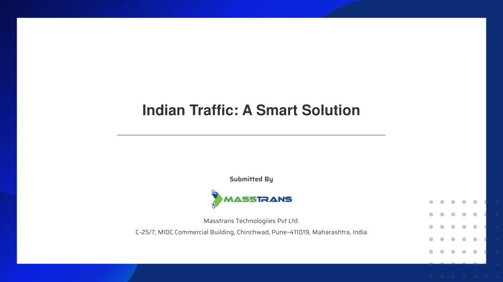 indian traffic a smart solution