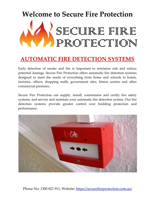 Automatic Fire Detection Systems in Australia