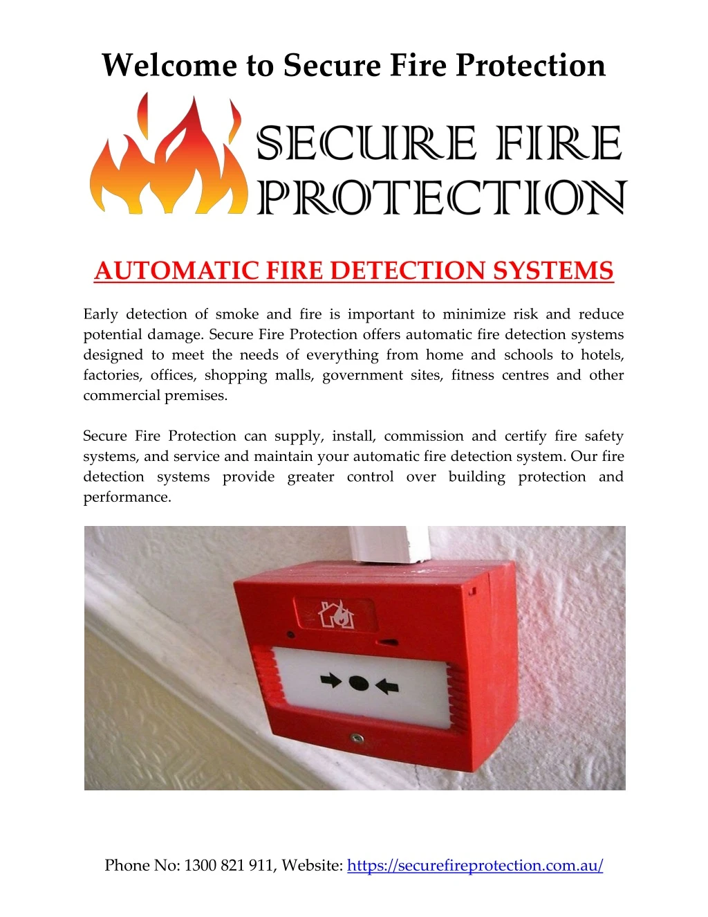 welcome to secure fire protection