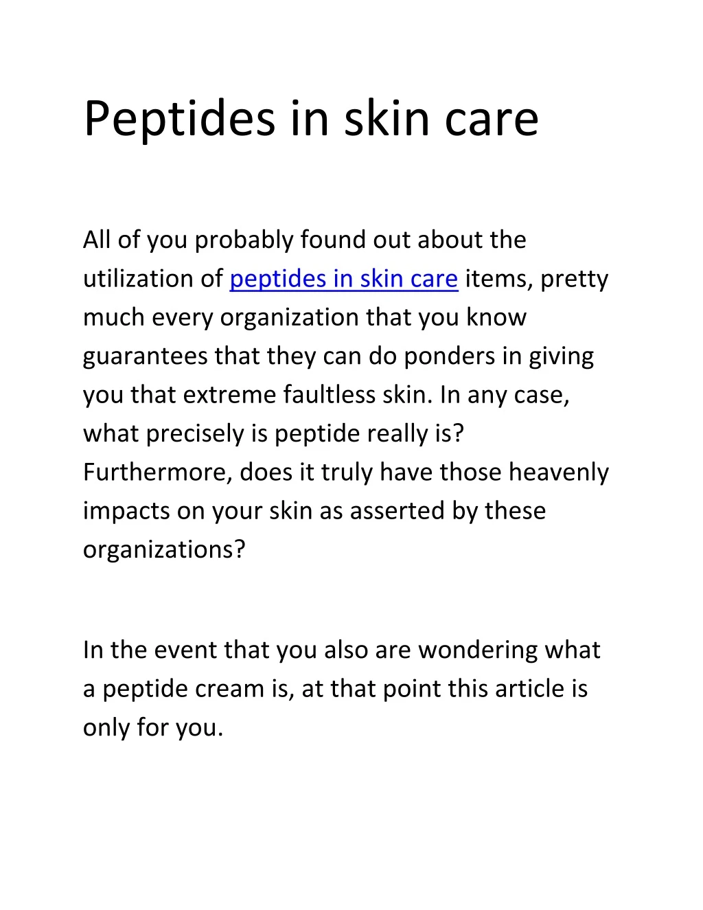 peptides in skin care