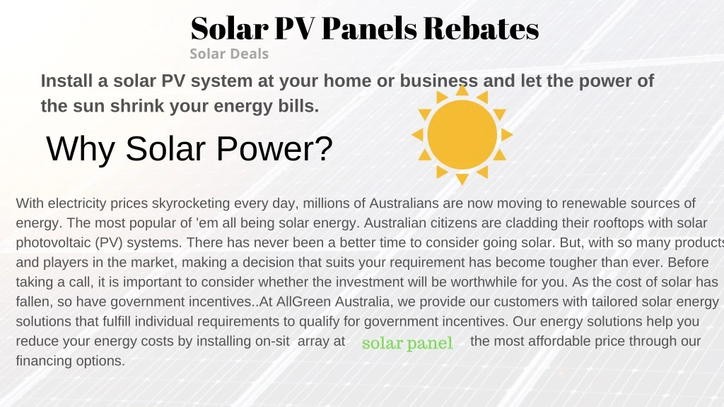 solar pv panels rebates