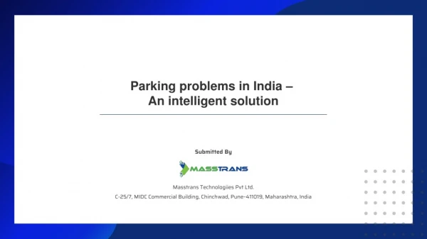 Parking problems in India – An intelligent solution
