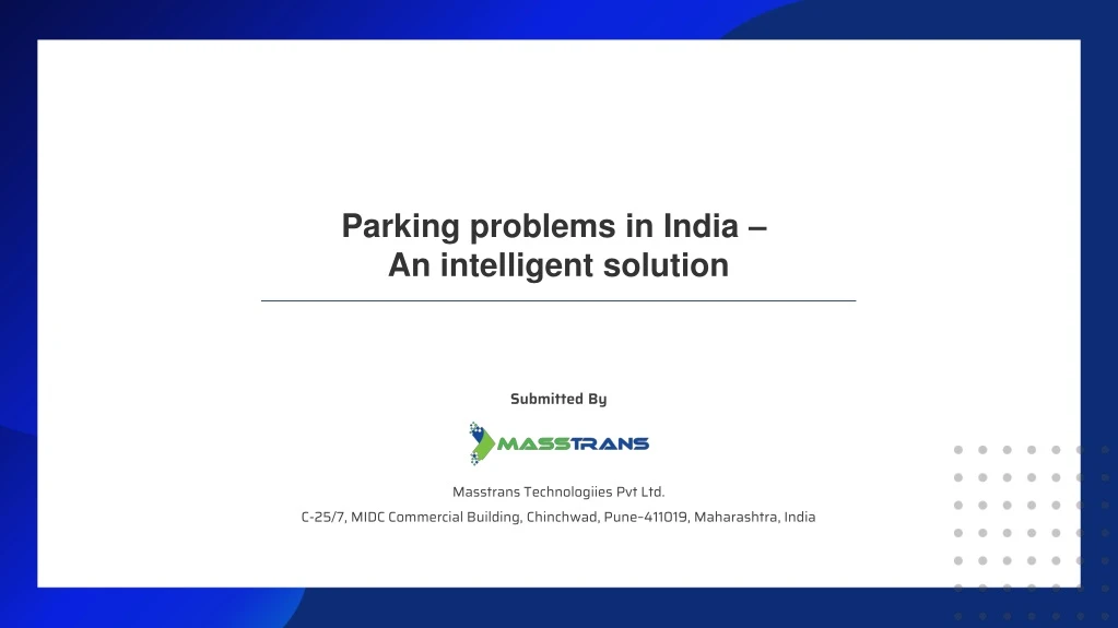 parking problems in india an intelligent solution