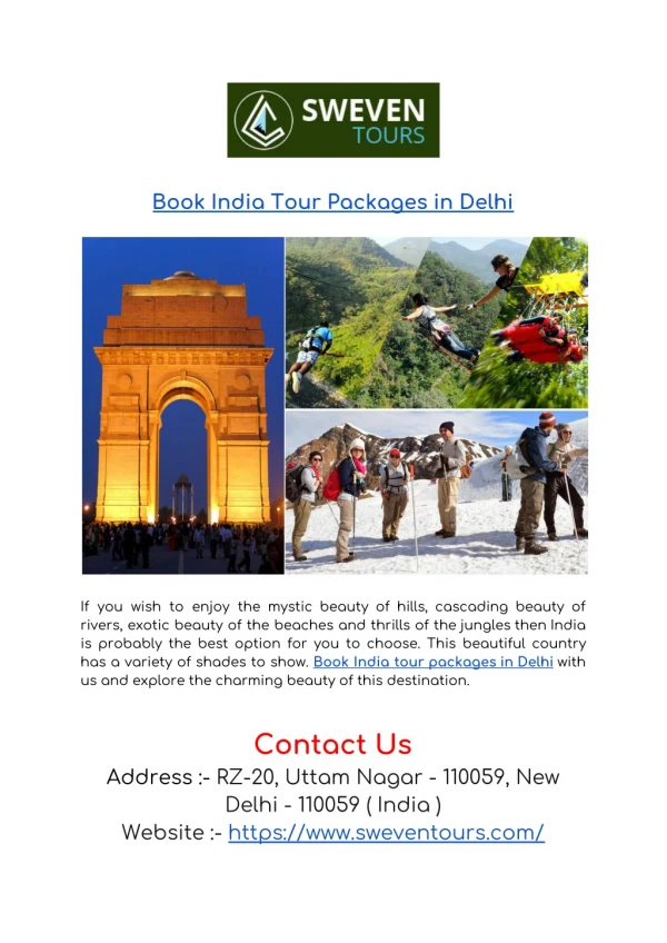 Book India tour packages in Delhi