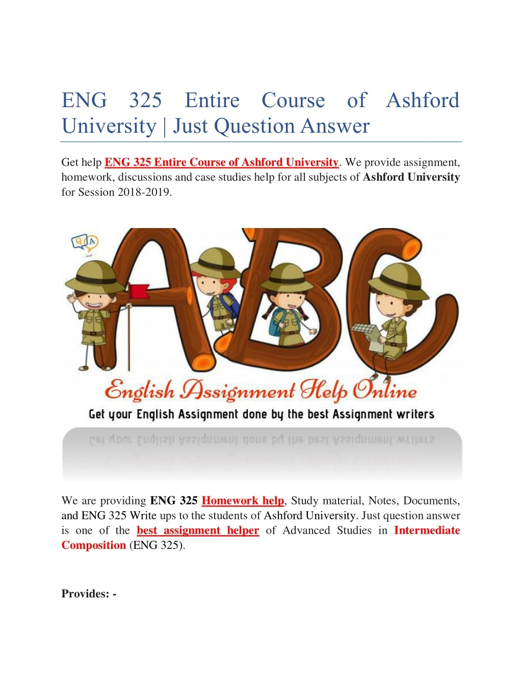 eng 325 entire course of ashford university just