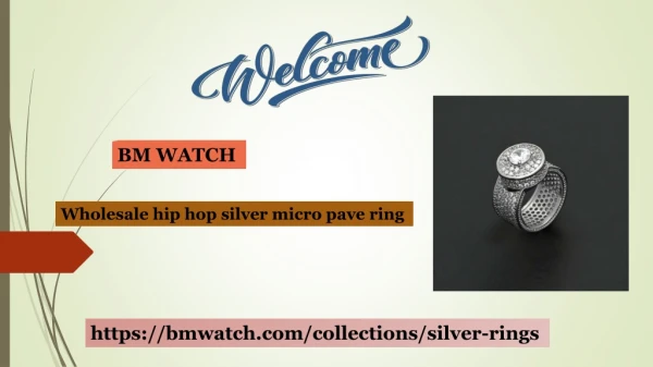 Wholesale hip hop silver micro pave ring